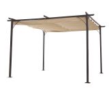 Outsunny Steel Pergola Gazebo Backyard Porch Awning Retractable Canopy Outdoor 84C-092