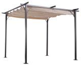 Outsunny Outdoor Steel Pergola Gazebo Porch Awning Retractable Canopy Grape Trellis 84C-093