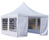 Outsunny 3.6m x 3.6m Raised-Top Cathedral Window Polyester Gazebo White 84C-158