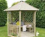 Forest Garden Burford Lattice Panel Timber Gazebo - 2810 x 2450 mm - with Assembly