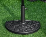 Outsunny Half Round Parasol Base Weighted Umbrella Holder Stand Balcony Black 84D-043 5056029878064