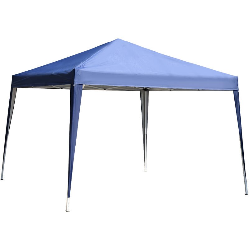 3 x 3m Garden Pop Up Gazebo Foldable Canopy UV Protection + Carry Bag - Blue - Outsunny 840-158BU 5055974856332