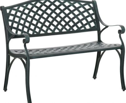 Outsunny Cast Aluminium Garden Bench 2 Seater Antique Loveseat for Outdoor Patio Porch Park, Verdigris 84B-744GN 5056534584306