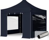Intent24.fr - toolport PopUp Gazebo Party Tent 3x3m - with panorama windows premium 100% waterproof roof marquee black - black 600005 4260578430883