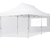 House Of Tents - 3x6 Pop Up Gazebo economy Aluminium 32 mm, incl. Sidewalls with Panorama Windows, white High Performance Polyester approx. 300g/m² 59033 4064108036497