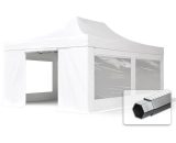 4x6m Pop Up Gazebo PROFESSIONAL Aluminium 50 mm, incl. Sidewalls with Panorama Windows, fire resistant, white Long-Life PVC approx. 620g/m² - white 582245 4260497046813