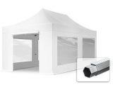 3x6m Pop Up Gazebo PROFESSIONAL Aluminium 40 mm, incl. Sidewalls with Panorama Windows, fire resistant, white Long-Life PVC approx. 620g/m² - white 582045 4260497043553