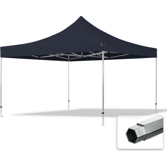 House Of Tents - 4x4m Pop Up Gazebo PROFESSIONAL Aluminium 40 mm, black High Performance Polyester approx. 400g/m² - black 600174 4260456195934