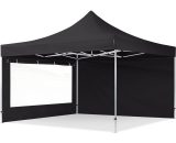Intent24.fr - 4x4m Pop Up Gazebo professional Aluminium 40 mm, incl. Sidewalls with Panorama Windows, black High Performance Polyester approx. 600189 4064108037500