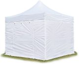 House Of Tents - 3x3m Pop Up Gazebo professional Aluminium 40 mm, incl. Sidewalls, fire resistant, white Long-Life pvc approx. 620g/m² - white 578686 4260438384349