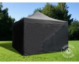 Dancover - Pop up gazebo FleXtents Pop up canopy Folding tent pro 4x4 m Black, incl. 4 sidewalls - Black 5710828210547 5710828210547