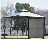 3x3 Outdoor Gazebo for Patios Canopy for Shade and Rain with Corner Shelves, Soft Top Metal Frame for Lawn Backyard and Deck, 99% uv Rays Block, 9017008804517 9017008804517