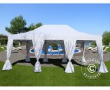 Pop up gazebo FleXtents Pop up canopy Folding tent PRO 4x6 m White, incl. 8 sidewalls & 8 decorative curtains - White 5710828266209 5710828266209