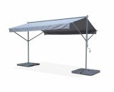 Alice's Garden - Rectractable patio awning - Penne 4x3m Grey - Manual crank system, freestanding awning, width 395cm, coated polyester canvas 280g/m2 3760247265835 DAWM4X3GY