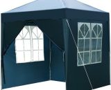 Discountinnn - 2 x 2m Two Doors & Two Windows Waterproof Folding Tent - Blue GG0262BLU01