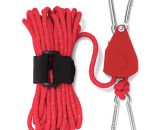 Outdoor Camping Thicken Pulley Rope Adjustable Tent Canopy Rope Lifting Pulley Hook Tent Canopy Fixing Pulley Rope, Red&S - Red&S 805384306317 Y25900R-S|534