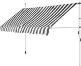 Detex - Clamp Awning Telescopic Balcony Canopy 150 - 400cm Retractable Sunshade 200cm (de), Weiß/Grau (de) 4250525377286 108283