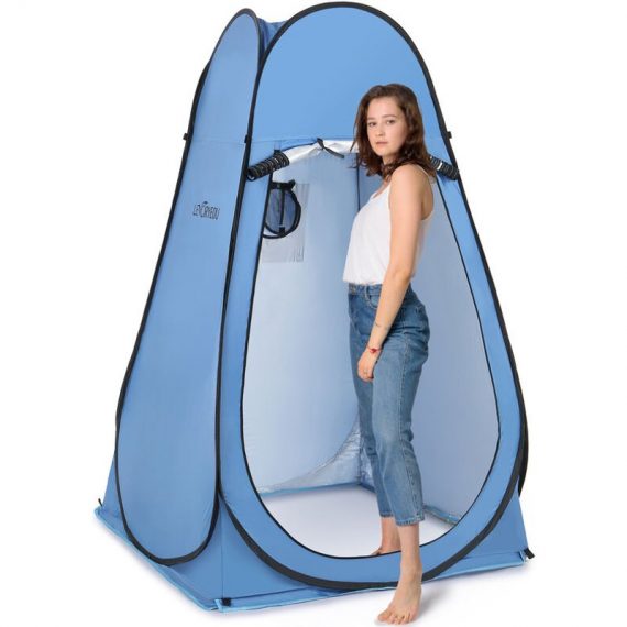 Pop Up Privacy Shelter Tent Portable Outdoor Camping Beach Instant Shower Toilet Changing Tent Sun Rain Shelter with Window, Blue - Blue 805384361552 Y22476BL-S|219