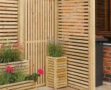 4 x Horizontal Wooden Natural Timber Slat Fence Panel Screen Garden - Rowlinson 5013856990512 GCHP4