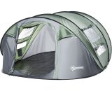 Outsunny - Camping Tent Dome Pop-up Tent with Windows for 4-5 Person Dark Green 5056399122095 5056399122095