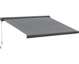 Outsunny 3.5x3m Electric Motorised Awning Door Window Shade w/ Cassette Grey 5056399125140 5056399125140