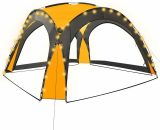 Vidaxl - Party Tent with LED and 4 Sidewalls 3.6x3.6x2.3 m Yellow Yellow 8719883783925 8719883783925