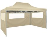 Foldable Tent with 3 Walls 3x4.5 m Cream vidaXL - Cream 8718475706601 8718475706601