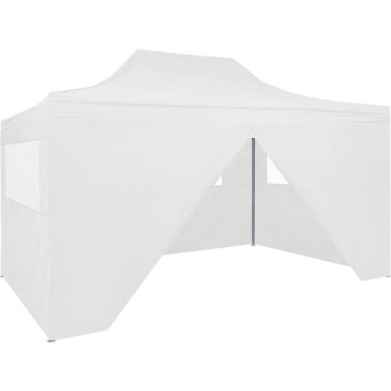 Professional Folding Party Tent with 4 Sidewalls 3x4 m Steel White Vidaxl White 8719883800523 8719883800523