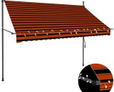 Vidaxl - Manual Retractable Awning with LED 250 cm Orange and Brown Multicolour 8719883761985 8719883761985