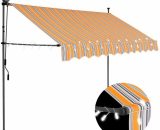 Vidaxl - Manual Retractable Awning with LED 300 cm Yellow and Blue Multicolour 8719883761718 8719883761718