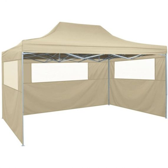 Professional Folding Party Tent with 3 Sidewalls 3x4 m Steel Cream Vidaxl Cream 8719883800455 8719883800455