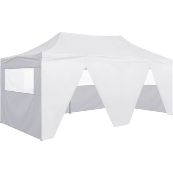 Professional Folding Party Tent with 4 Sidewalls 3x6 m Steel White Vidaxl White 8719883800202 8719883800202