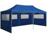 Professional Folding Party Tent with 4 Sidewalls 3x6 m Steel Blue Vidaxl Blue 8719883800172 8719883800172