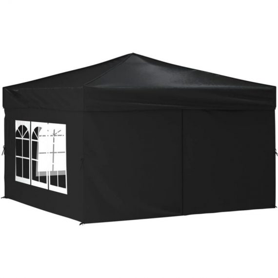 Folding Party Tent with Sidewalls Black 3x3 m Vidaxl Black 8720286974599 8720286974599