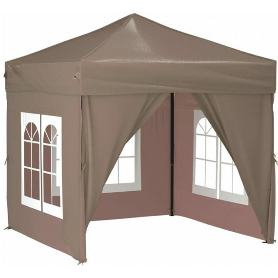 Vidaxl - Folding Party Tent with Sidewalls Taupe 2x2 m Taupe 8720286974391 8720286974391