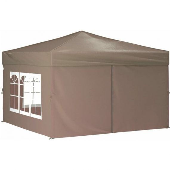 Vidaxl - Folding Party Tent with Sidewalls Taupe 3x3 m Taupe 8720286974605 8720286974605