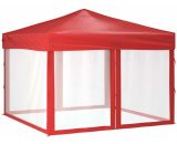 Vidaxl - Folding Party Tent with Sidewalls Red 3x3 m Red 8720286974681 8720286974681