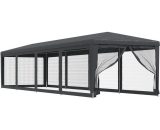 Party Tent with 10 Mesh Sidewalls Anthracite 3x12 m hdpe Vidaxl Anthracite 8720287022046 8720287022046