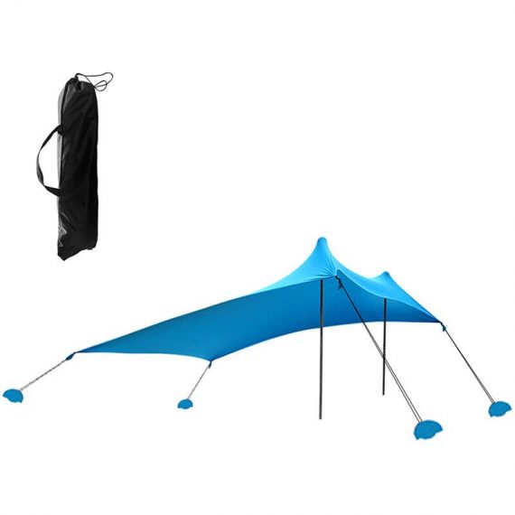 Beach Tent Sun Shelter with Sandbags for Camping Fishing Hiking Backyard Beach Park,model:Blue - model:Blue 791874507671 Y21367BL