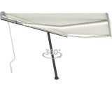 Manual Retractable Awning with led 400x300 cm Cream FF3069742_UK - Topdeal FF3069742_UK