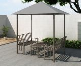 Topdeal - Garden Pavilion with Table and Benches 2.5x1.5x2.4 m Anthracite VDFF28943_UK 7894236173446 VDFF28943_UK