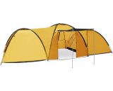 Topdeal - Camping Igloo Tent 650x240x190 cm 8 Person Yellow FF92232_UK 7894236229303 FF92232_UK