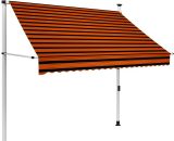 Manual Retractable Awning 200 cm Orange and Brown FF145836_UK - Topdeal FF145836_UK