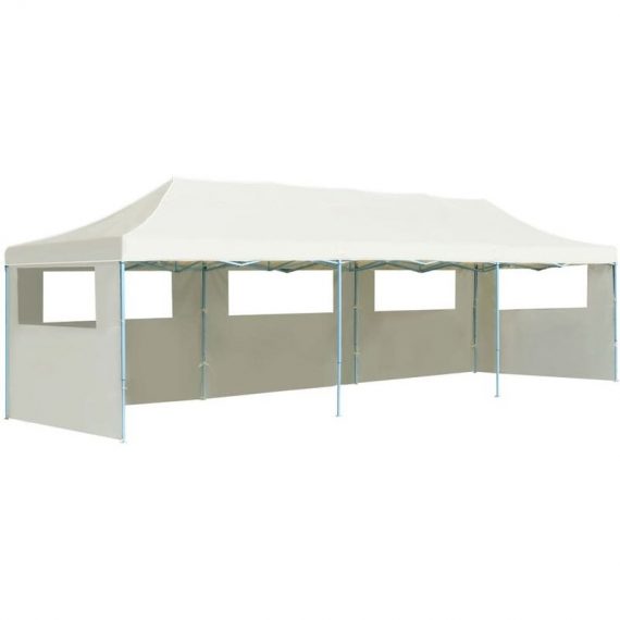 Topdeal - Folding Pop-up Party Tent with 5 Sidewalls 3x9 m Cream VDTD29141 VDTD29141_UK