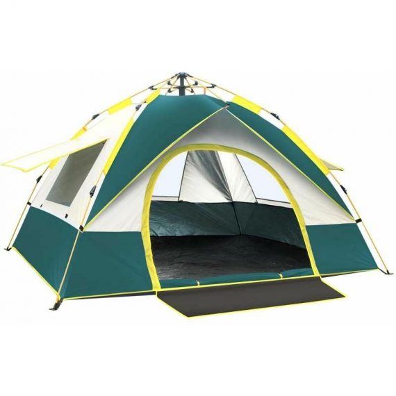 Bearsu - Windproof automatic camping tent green 200 x 150 x 125cm 2-3 person PYP-8670