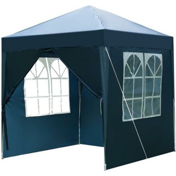 Litzee - 2 x 2m Two Doors & Two Windows Practical Waterproof Right-Angle Folding Tent Blue 9381719185181 YYT00036
