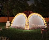 Hommoo - Party Tent with LED and 4 Sidewalls 3.6x3.6x2.3 m Camouflage DDvidaXL93078_UK