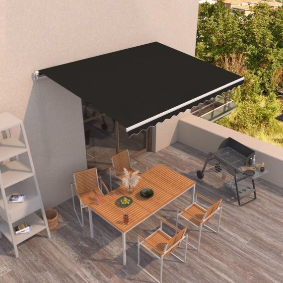 Manual Retractable Awning 400x350 cm Anthracite - Hommoo DDvidaXL3068979_UK
