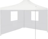 Professional Folding Party Tent with 2 Sidewalls 2x2 m Steel White - Hommoo DDvidaXL48887_UK