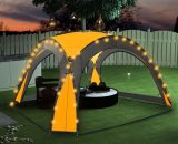 Hommoo - Party Tent with LED and 4 Sidewalls 3.6x3.6x2.3 m Yellow DDvidaXL92238_UK